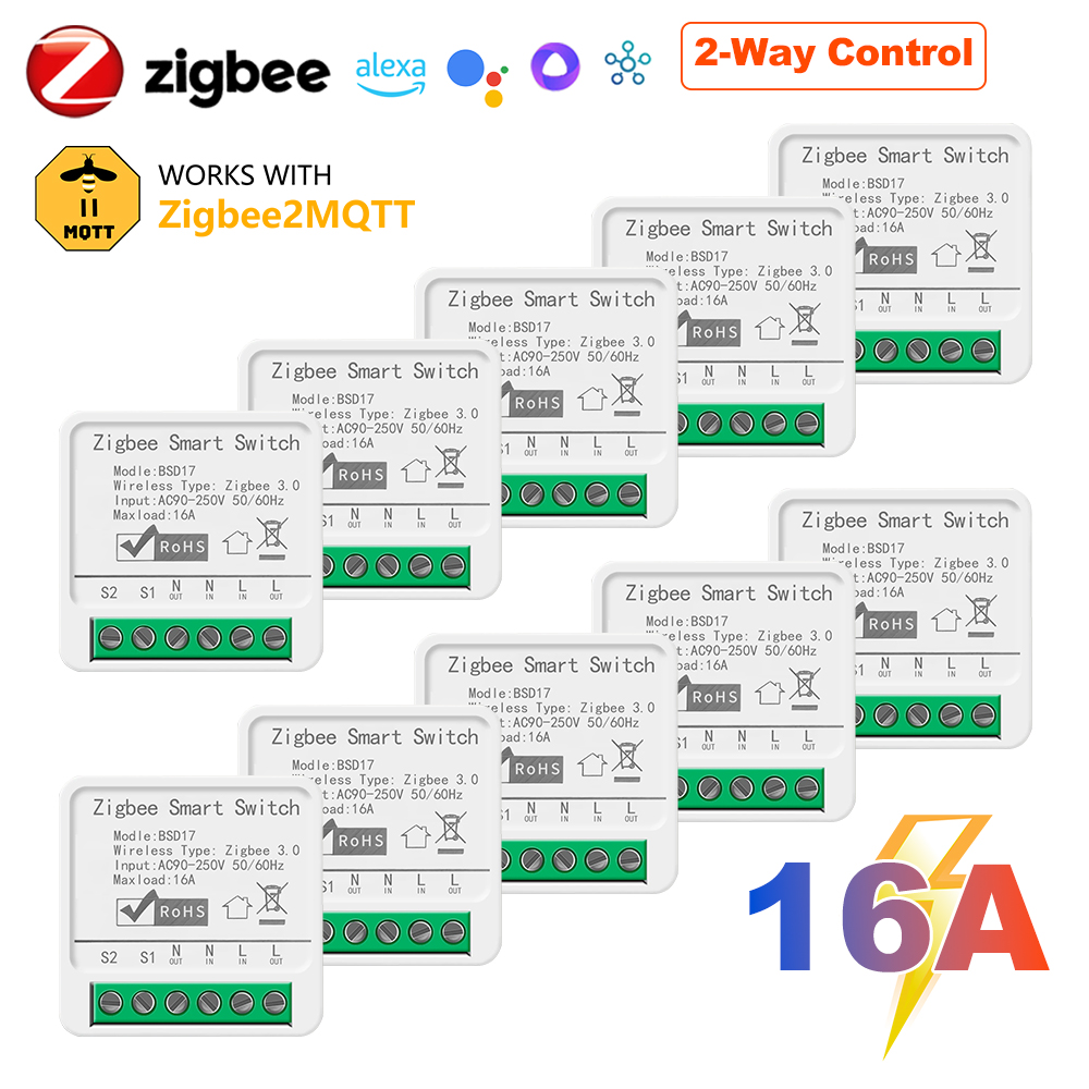 Smart Home Automation Diy - Interrupteur d'éclairage intelligent ZigBee3.0 16A, Mini